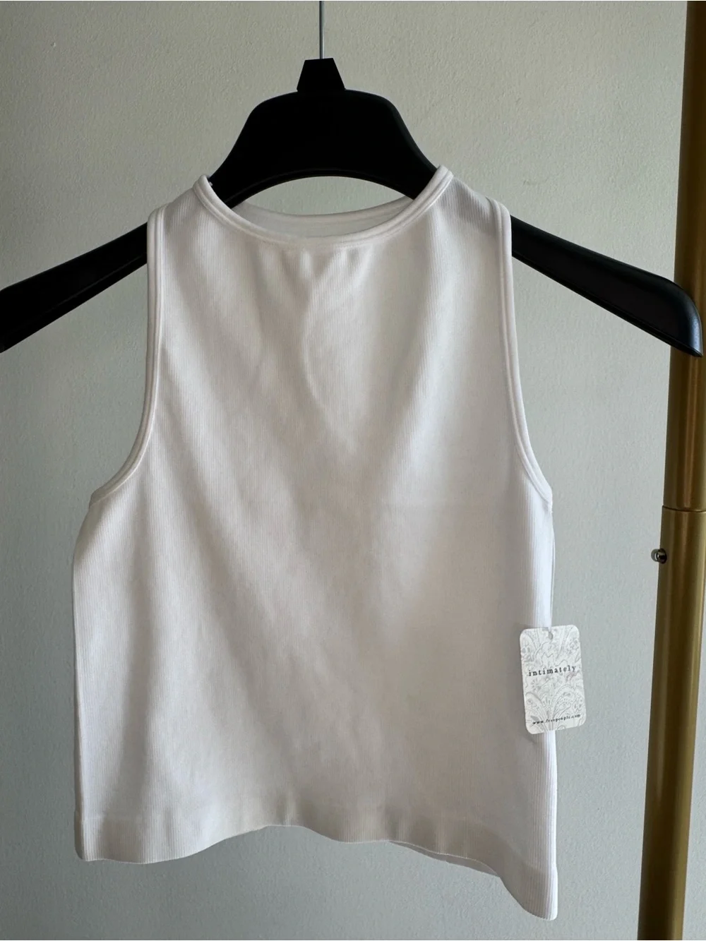 Free People White Ribbed Tank Top